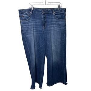 American Eagle Low Rise Baggy Wide Leg Jeans Women’s 16 Short Distressed